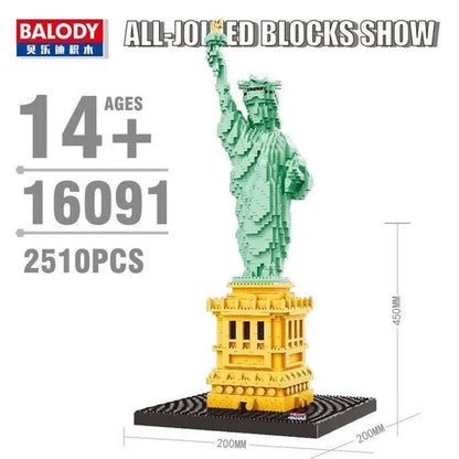 World Architecture Building Blocks Set Landmarks Diamond Blocks Toys (Height 20-40Cm) Saint Basil'S Cathedral, Big Ben, Taj Mahal, White House, Louvre Museum, Arc De Triomphe, London Bridge