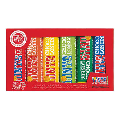 Chocolate Bar Variety Pack - Milk, Dark, Nougat, Caramel, Hazelnut, Almond & Sea Salt - 6 Individually Packed Bars