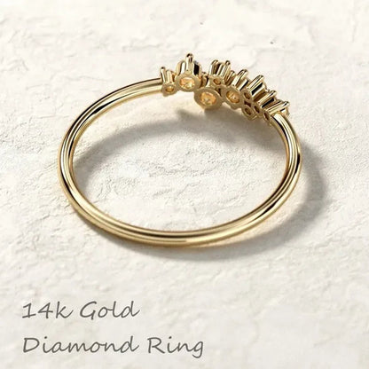Minimalist Diamond Ring Women'S Fashion Diamond Cluster Ring Wedding and Engagement Moissanite Jewelry Cluster Stacking Ring Dainty Cluster Ring Stacking Ring
