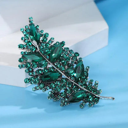 Leaves Brooches Fashion New Creative Leaf Brooch Elegant Trend Women'S Antique Silk Scarf Button Accessory Pin