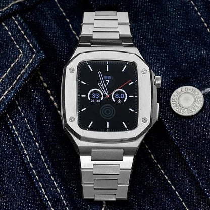 Metal Case for Apple Watch Steel Protective Case Shell Cover Strap with Band Bracelet For Apple Watch Series 9 8 7 6 SE 5 For Iwatch Series 9 8 7 6 44mm 45mm