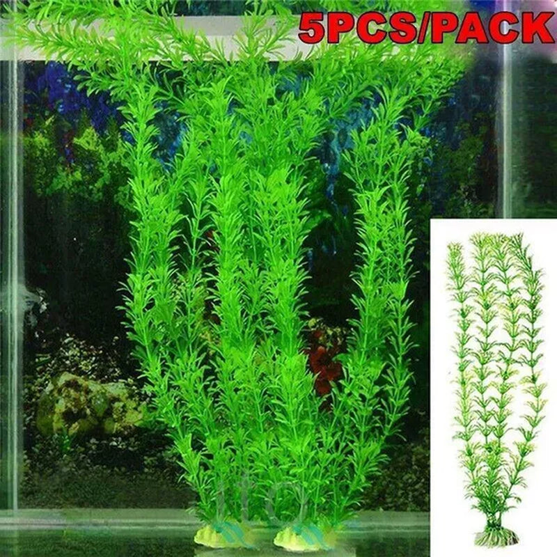5Pcs 30cm Artificial Fake Plastic Water Grass Plants for Fish Tank Aquarium Decoration