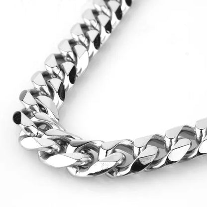 Charm Mens Stainless Steel Bracelet Necklace Silver/Gold Curb Cuban Link Chain 8"-40"