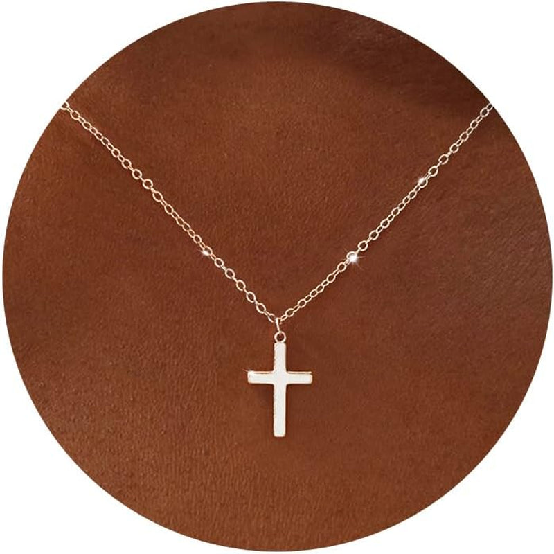 Cross Necklace for Women, 925 Sterling Silver or 16K Gold Plated Cross Pendant Necklace Dainty Non-Tarnish Faith Jewelry Christmas Christian Gifts