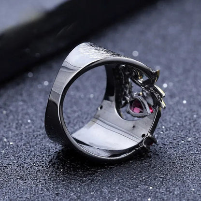 Latest Beautiful Flowers Luxury Vintage Fashion Jewelry  Two-tone zircon  Ruby Cutout Ring Bridal Engagement Wedding Party Anniversary Ring Christmas Mother's Day Gift Jewelry Size US5-11