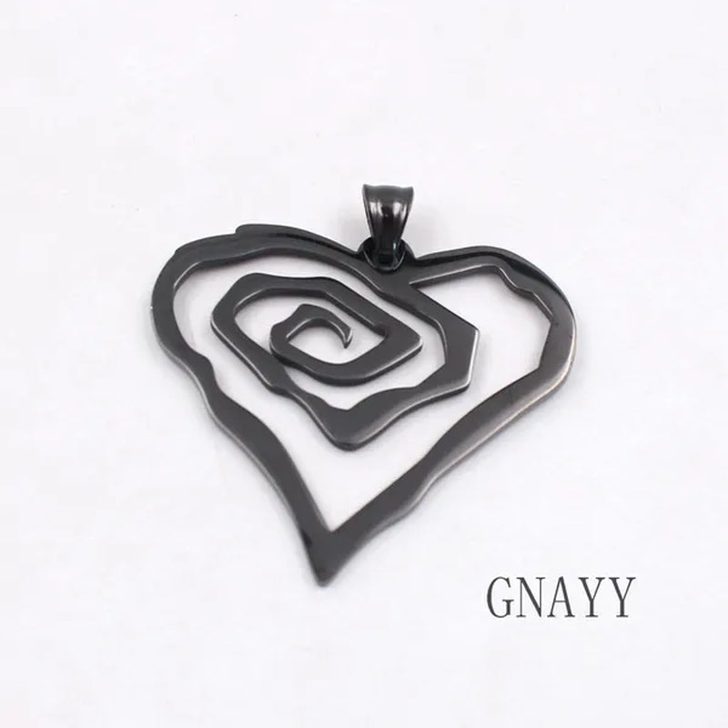 Black Marilyn Manson Heart ROSE Charm NEW MM Rose TOP round Chain 18-36Inch Necklace