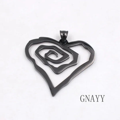 Black Marilyn Manson Heart ROSE Charm NEW MM Rose TOP round Chain 18-36Inch Necklace