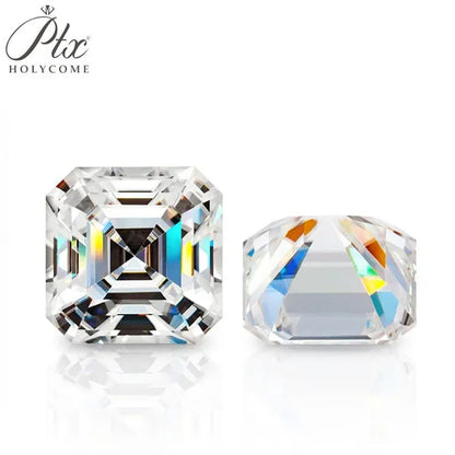 HOLYCOME Asscher Brilliant Cut 7X7Mm (2 Ct) DEFIJ Color Moissanites Loose Stone Diamond Ring Jewelry Bracelet Material High Quality