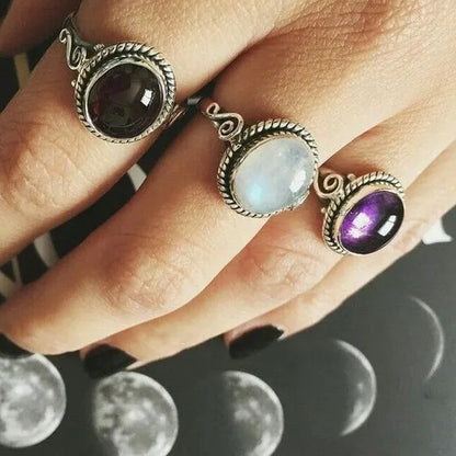 Vintage Amazing Natural Moonstone Ring Anniversary Gift Princess Engagement Bridal Wedding Valentine'S Day Commitment Ring Jewelry Size 4-12 Aneis Femininos