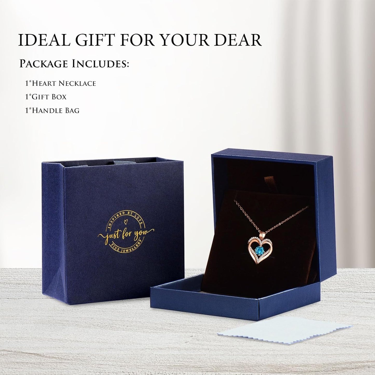 Necklaces for Women Rose Gold Birthday Gifrs for Wife Valentines Christmas Anniversary Mother'S Day Birthstone Jewelry Gift for Her Mom Wife Girlfriends