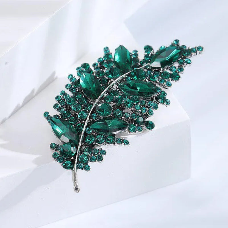 Leaves Brooches Fashion New Creative Leaf Brooch Elegant Trend Women'S Antique Silk Scarf Button Accessory Pin