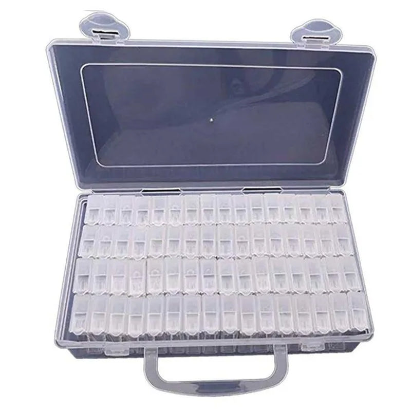 64 Slots Diamond Embroidery Diamond Painting Tool Transparent Plastic Storage Box
