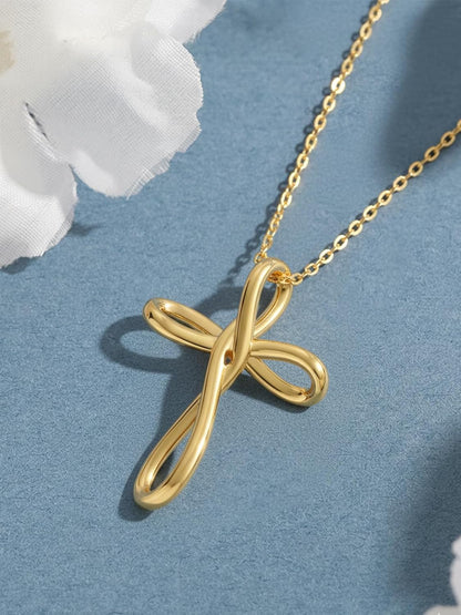 14K Gold Plated Cross Necklace for Women Cross Pendant Necklace Faith Jewelry Gifts for Wife Her