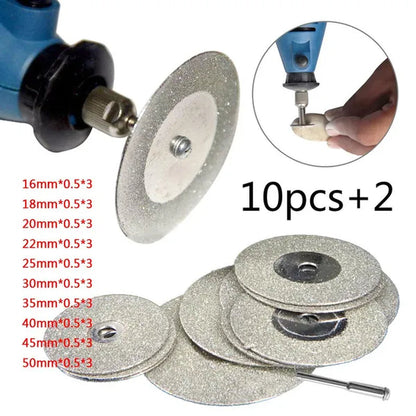 New 1 Pack  12 Pcs Hot Tool Mini Cutting Disc For Rotory Accessories Diamond Grinding Wheel Rotary Circular Saw Blade Abrasive Diamond Disc