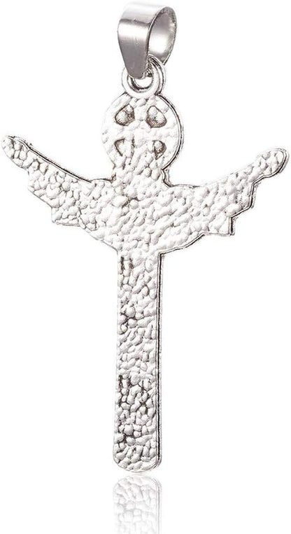 10Pcs Tibetan Style Alloy Crucifix Cross Pendants Religious Cross Charms with Pinch Bail for Easter Rosary Holy Beads Necklace Jewelry Making Antique Silver