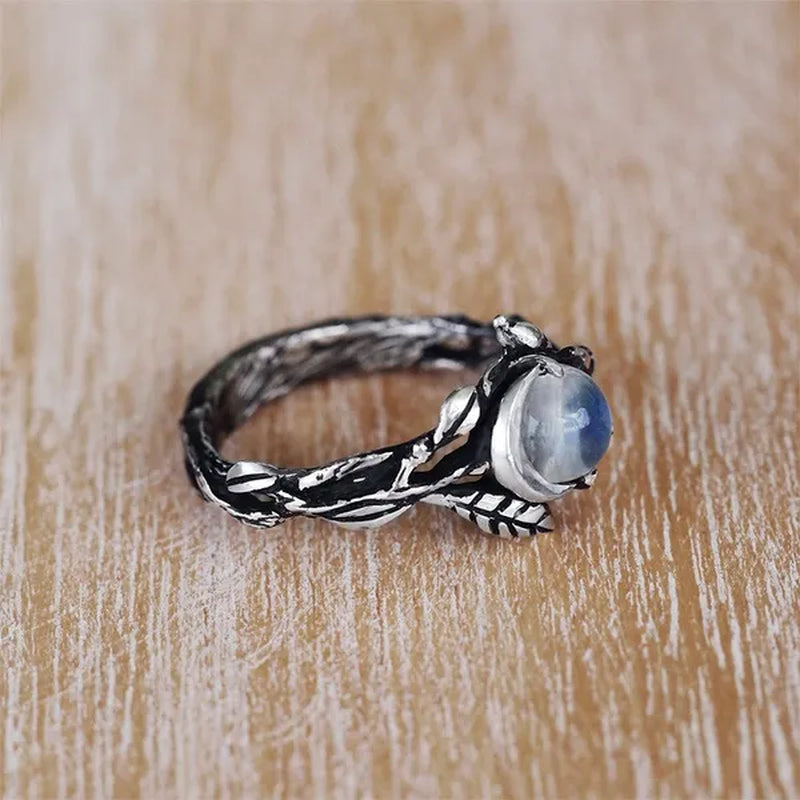 2 Style 1pcs US European Vintage Women Fashion Simple Vintage Bohemian Jewelry Vintage  Moonstone Zircon Moon Ring Ladies Engagement Wedding Ring Anniversary Party Ring Christmas Gift Jewelry Ring Size US4-12