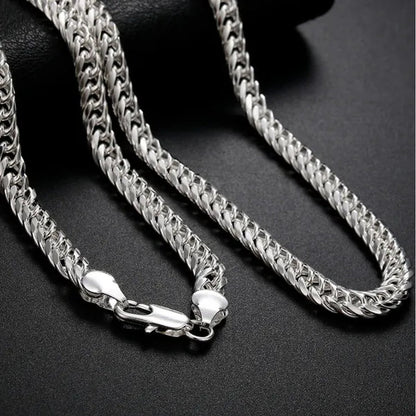 6mm Miami Cuban Link Chain Necklace and Bracelet Set In 925 Sterling Silver