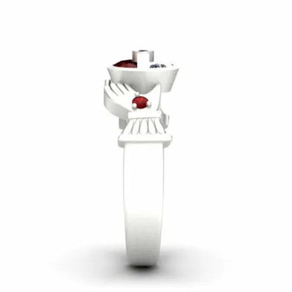 unique  Silver anniversary Statement Ring Natural Gemstones Ruby Ring Wedding Bride Engagement Band Charm Ring Jewelry