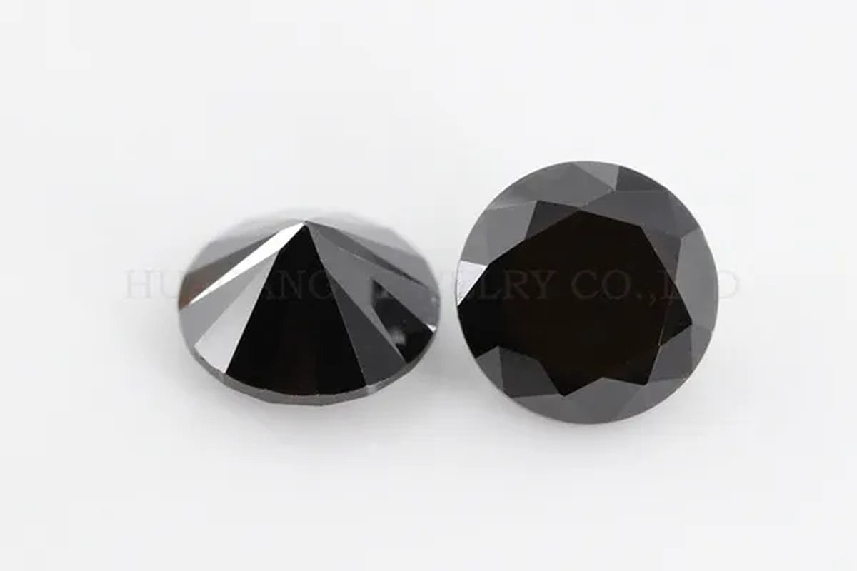 0.5Ct 5Mm round Brilliant Cut Black Moissanite Loose Stone VVS1 Excellent Cut Jewelry Making Stone