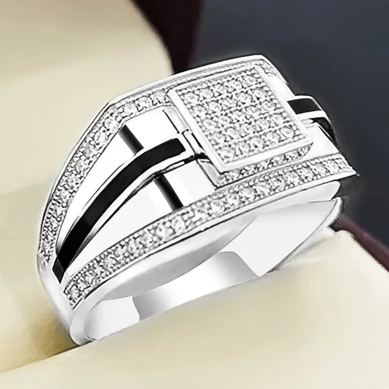 Classic Business Men'S Fashion Jewelry Accessories Exquisite Noble Gentleman Engagement Wedding Jewelry Boyfriend Birthday Party Ring Anniversary Gift Luxury Brand Men'S Ring Size US5-14