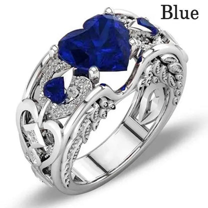 Exquisite Women's Fashion Zircon Silver Ring Anniversary Gift Engagement Bridal Wedding Jewelry Rings for Women Size 5-11