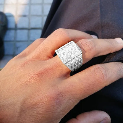 Punk Rock Eagle Men 's Ring Luxury Gold / Silver Color Size 7-13 Finger Jewelry