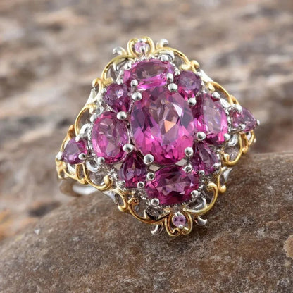 925 Sterling Silver &Ruby Gemstones Women'S Engagement Ring and Wedding Band Jewelry Size 6 7 8 9 10