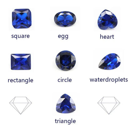Natural Cutting 3A Blue Tanzania Sapphire Unheated 6x8mm 7x7mm Corundum Spinel Various Shapes Mosaic Jewelry Diy Blue Gem AAA