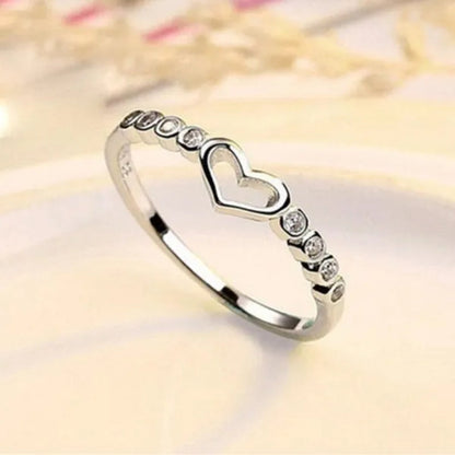 Love Ring 925 Sterling Silver Blue Sapphire Ring Gemstone Heart Ring Women'S Fashion Rings