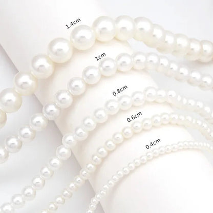 Vintage Pearl Necklace Women's Fashion Summer White Pearl Necklace Elegant Wedding Jewelry Personality Simple Fashion Clavicle Chain