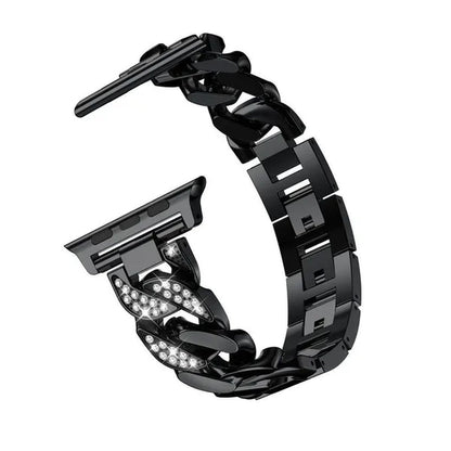 Diamond Stainless Steel Metal Strap Band for Smart Watch Ultra 2/Ultra 49mm 9 8 SE 7 41 mm 45 mm 40mm 44mm 38mm 42mm 40 Mm Girl/Women Ultra-thin Bracelet for Iwatch Serie 6 5 4 3