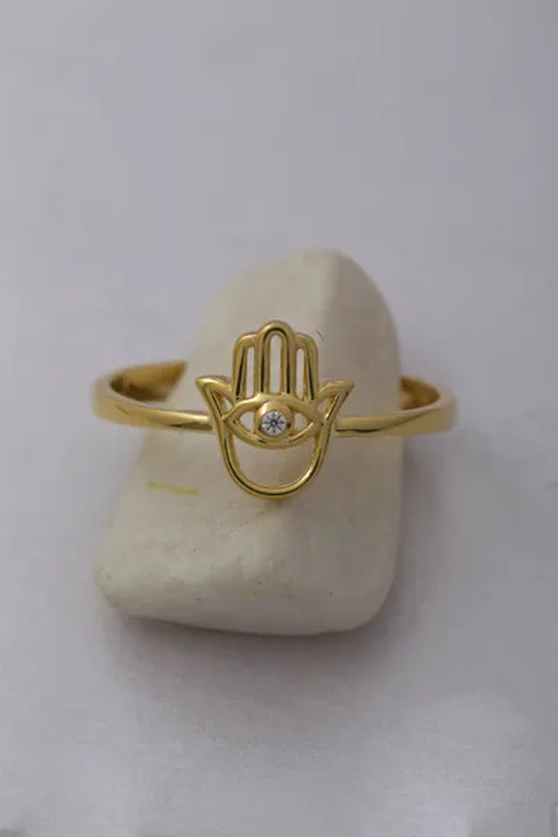 Special Design Hamsa Ring, 925 Sterling Silver Hamsa Ring, Fatima Hand Ring, Handmade Silver Hamsa Ring, Delicate Silver Ring, Silver Ring, Delicate Silver Ring, Religious Ring, (White, Rose and Gold), Valentine's Day Gift, Christmas Gift, Mothers Gift