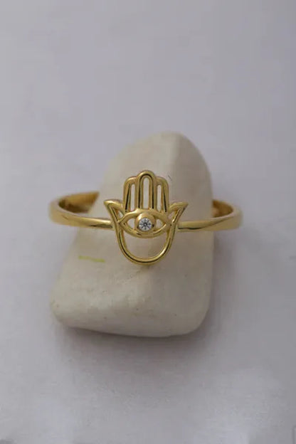 Special Design Hamsa Ring, 925 Sterling Silver Hamsa Ring, Fatima Hand Ring, Handmade Silver Hamsa Ring, Delicate Silver Ring, Silver Ring, Delicate Silver Ring, Religious Ring, (White, Rose and Gold), Valentine's Day Gift, Christmas Gift, Mothers Gift