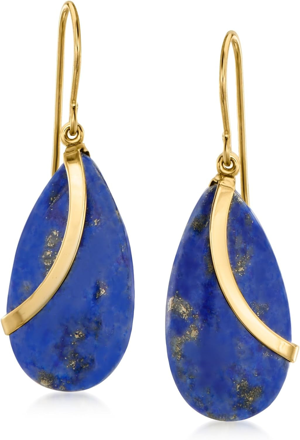 Lapis and 14Kt Yellow Gold Teardrop Earrings