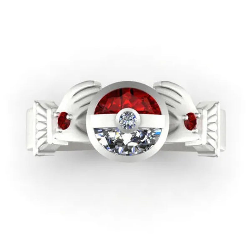 Unique Silver Anniversary Statement Ring Natural Gemstones Ruby Ring Wedding Bride Engagement Band Charm Ring Jewelry