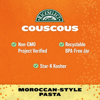 Couscous, Moroccan-Style Wheat Couscous Pasta, Non-Gmo, 26.5-Ounce Jar, (Pack of 1)