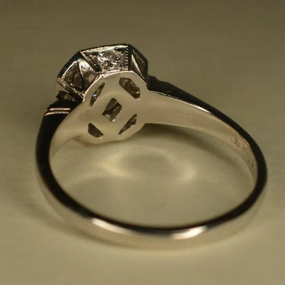 925 Sterling Silver Art Deco Inspired CZ Diamond White Sapphire Wedding Ring for Women Bridal Jewelry