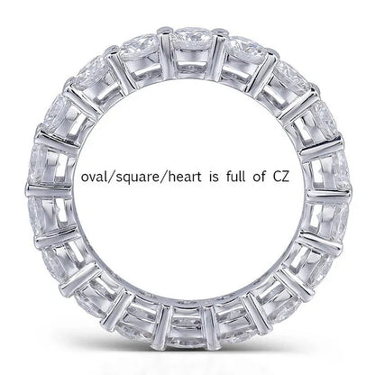 For Beauties! 1PC  Pave Setting Square Heart Oval T-Shape Simulated Diamond CZ Eternity Band Engagement Wedding Stone Rings