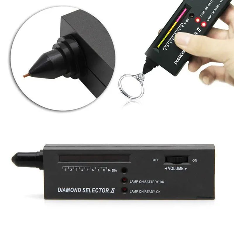 1PC Diamond Tester Gemstone Gem Selector Jewelry Watcher Tool LED Diamond Indicator Test Pen(Without Battery)