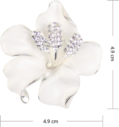Brooch Pin for Women Flowers Brooch with Created Crystal | Elegant Brooches and Pins for Women | Pearl Brooches for Women with Flower Pins | Designer Brooch Collar Pins for Women, Purple/White/Red, 29.8G