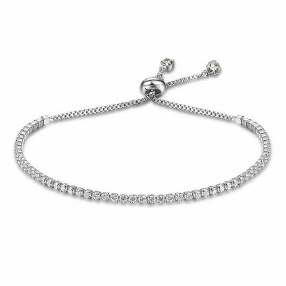 European and American Women Exquisite Diamond Crystal Push Pull Bracelet Nine Color Light Luxury Micro-Inlaid Zircon Simple Adjustable Student Bracelet for Women Crystal Bracelet for Women