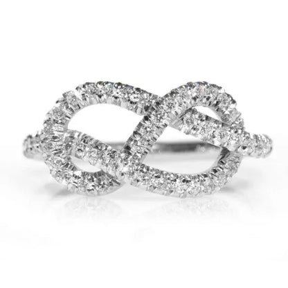 Delicate Micro Pave Cubic Zirconia Infinity Rings for Women Bride Engagement Proposal Ring Gift
