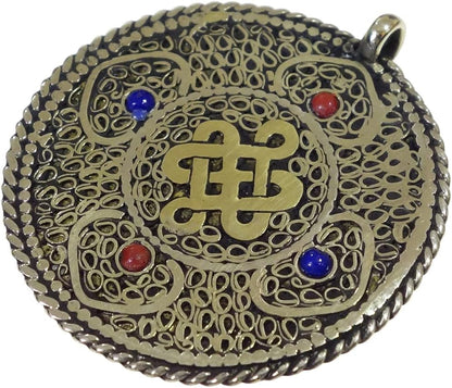 Handmade Boho Design Pendants for Women Men Coral Lapis Lazuli Gemstone Pendant for Necklace Infinity Symbol Amulet Fashion Jewelry for Gifts Party