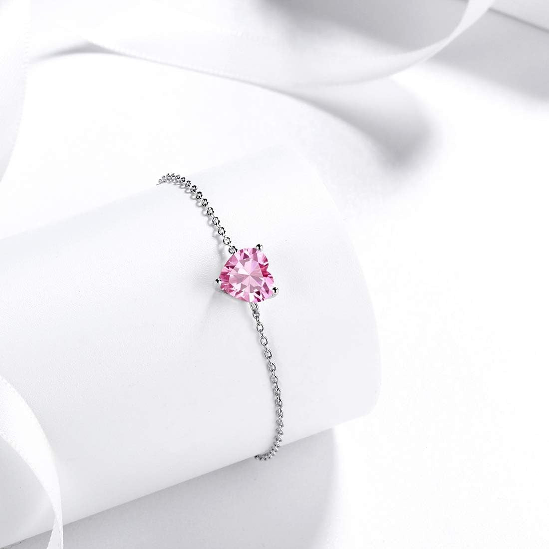 925 Sterling Silver 12 Birthstone Hearts Jewelry Women Crystal Wedding/Engagement/Bridal Heart Necklace/Earring/Ring/Bracelet Sets Jewellery