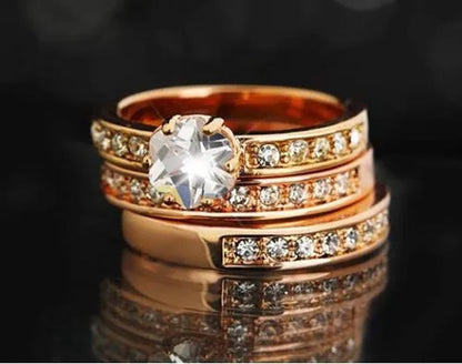 3-In-1/Set GP Charm Wedding Band Rings Jewelry Sz6-10