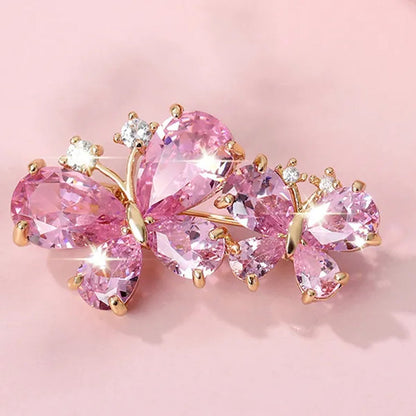 7 colors New Rhinestone Brooches for Women Butterfly Brooch Wedding Fashion Jewelry Gift Women Cute Zinc Crystal Butterfly Enamel Pin Accessories Arrow
