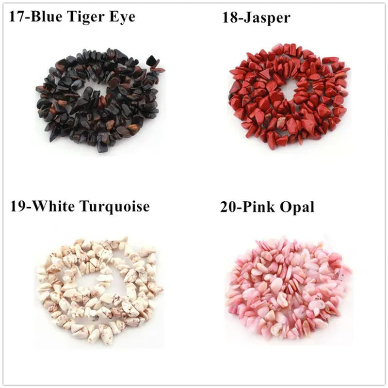 Natural Stone 3-5-8MM Irregular Shape Freeform Chip Bead Tiger Eye Amethysts Agates Lapis lazuli For Jewelry Making DIY Bracelet