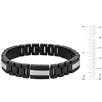 0.81CT. TW. Black & White Diamond Stainless Steel Bracelet