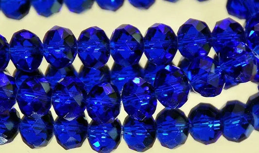 Transparent Sapphire Blue Crystal Beads Faceted Crystal Beads Faceted Crystal Rondelle Beads Beads Faceted Crystal Rondelles