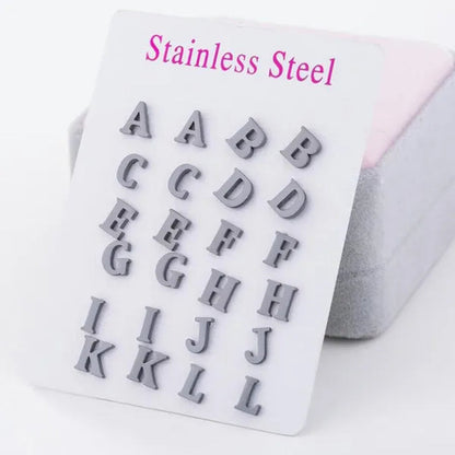 Fashion Stainless Steel Alphabet Stud Earring Lovely Tiny A-Z Letter Earrings Cute Simple Jewelry for Women Men Girls Gift